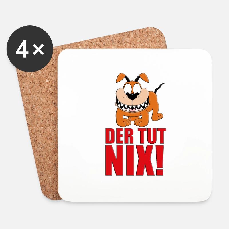 HUND - HUNDE - TIER - TIERISCH - TIERE - Untersetzer (4er-Set) - Weiß