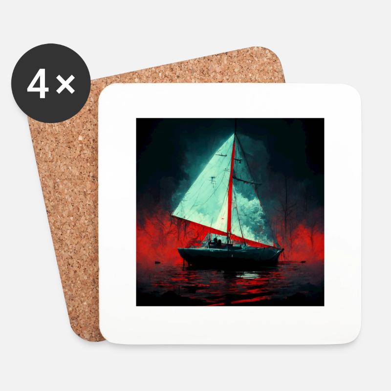 Das Segelboot des Psychopathen - Untersetzer (4er-Set) - Weiß