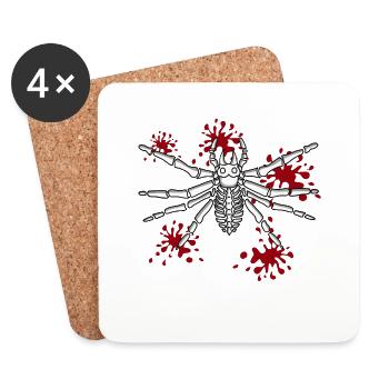 Spider Halloween Blood Costume - Coasters (set of 4) - white - Front