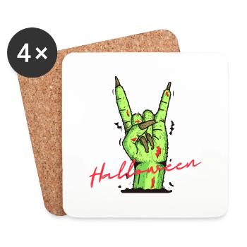 Roches d’Halloween - Dessous de verre (lot de 4) - blanc - Devant