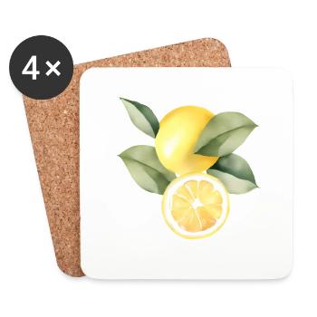 Citron Fruit Citron Nutrition saine - Dessous de verre (lot de 4) - blanc - Devant