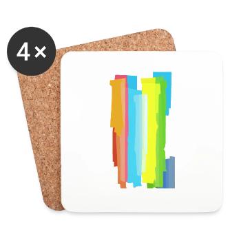 Abstract color fusion of intense stripes - Coasters (set of 4) - white - Front