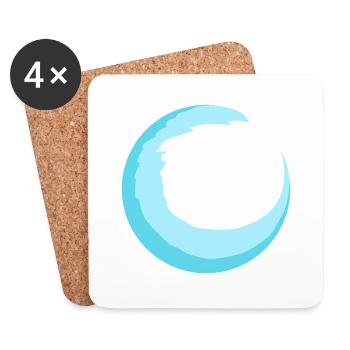 Surfer Surfbrett Runde Blaue Kreis Welle Surfen - Untersetzer (4er-Set) - Weiß - Vorne