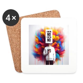 I say No and No is No, let us all, with courage, s - Coasters (set of 4) - white - Front