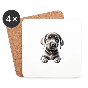 Labrador Retriever Labrador Propriétaire Chiot - Dessous de verre (lot de 4) - blanc - Devant