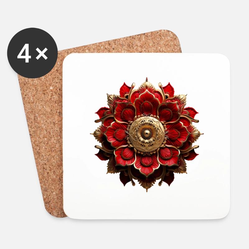 MANDALA NAT - Untersetzer (4er-Set) - Weiß