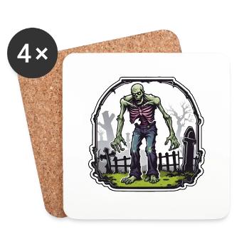 Zombie / Apocalypse /Untot / Horror / Virus / Logo - Untersetzer (4er-Set) - Weiß - Vorne