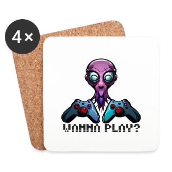 Wanna Play? - Untersetzer (4er-Set) - Weiß - Vorne
