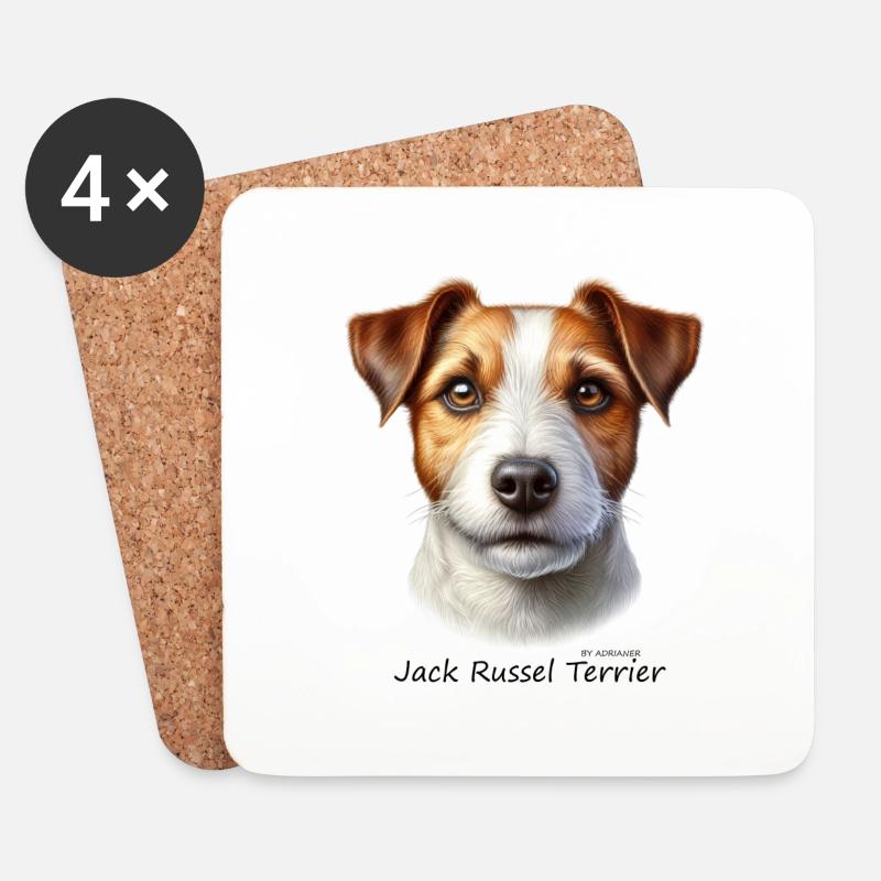 Jack Russel Terrier - Untersetzer (4er-Set) - Weiß