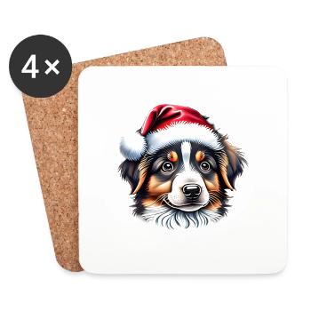 Australian Shepherd Christmas Dog Owner - Coasters (set of 4) - white - Front