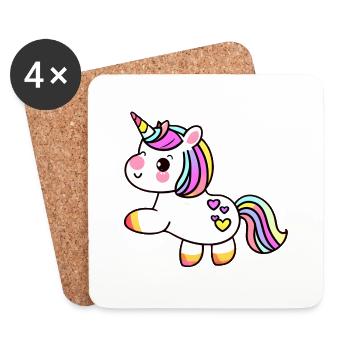 Licorne Licorne mythique Licorne Fille Licorne - Dessous de verre (lot de 4) - blanc - Devant