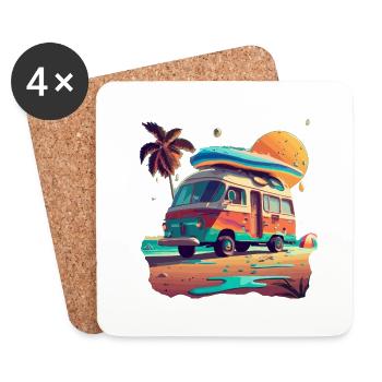 CAMPER VAN - Coasters (set of 4) - white - Front