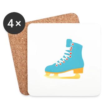 Eiskunstlaufen Schlittschuh Eislauf Eiskunstlauf - Untersetzer (4er-Set) - Weiß - Vorne