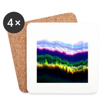 Psychedelische Wolken in Himmelsfarbenspiel - Untersetzer (4er-Set) - Weiß - Vorne