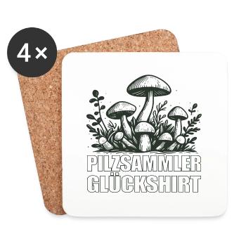 Pilzsammler Pilze - Untersetzer (4er-Set) - Weiß - Vorne