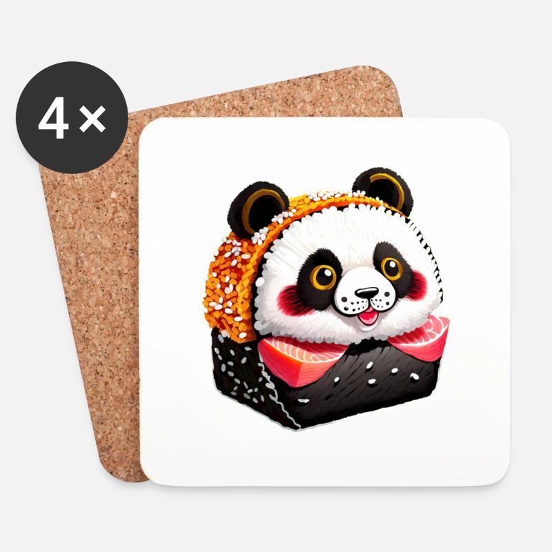 Sushi-Panda - Untersetzer (4er-Set) - Weiß