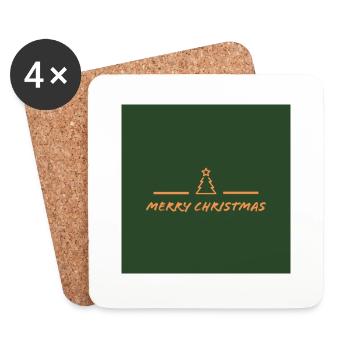 Merry Christmas - Coasters (set of 4) - white - Front