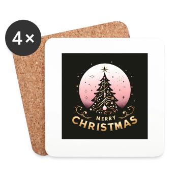 Frohe Weihnachten - Untersetzer (4er-Set) - Weiß - Vorne