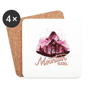 Mountain Girl Colorful - Coasters (set of 4) - white - Front