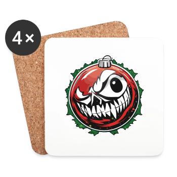Christbaumkugel / Weihnachtsbaum /Weihnachten - Untersetzer (4er-Set) - Weiß - Vorne