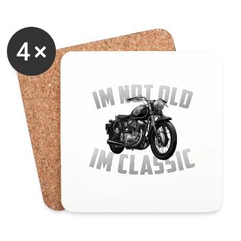 Je ne suis pas vieux im classique vintage Chopper moto - Dessous de verre (lot de 4) - blanc - Devant