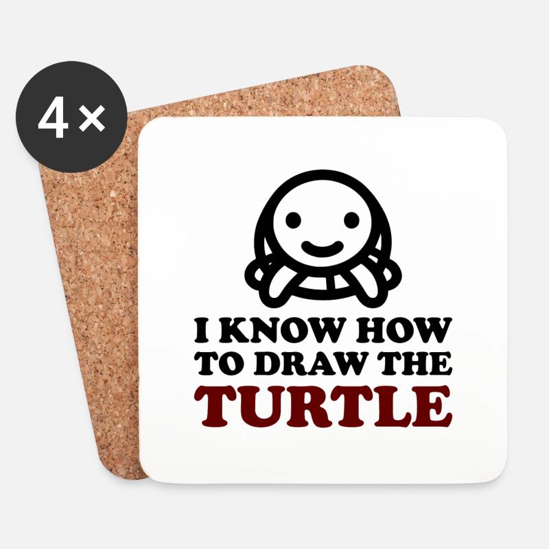 The Turtle - Untersetzer (4er-Set) - Weiß