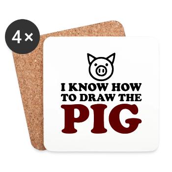 The Pig - Untersetzer (4er-Set) - Weiß - Vorne