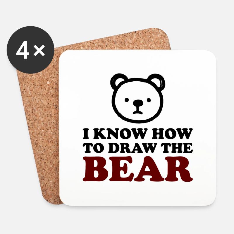 The Bear - Untersetzer (4er-Set) - Weiß