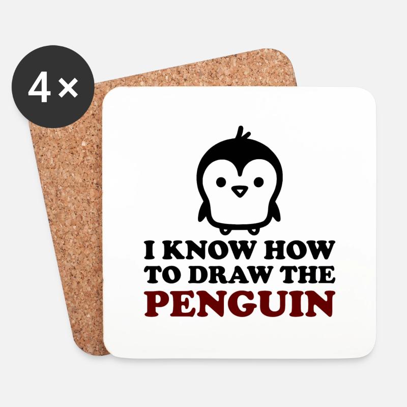 The Penguin - Untersetzer (4er-Set) - Weiß