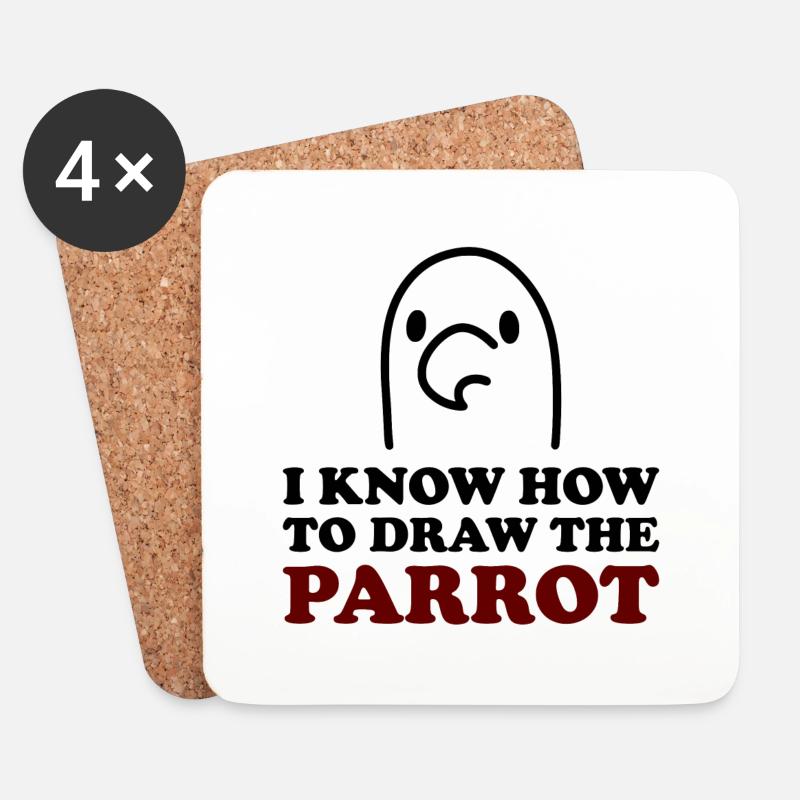 The Parrot - Untersetzer (4er-Set) - Weiß