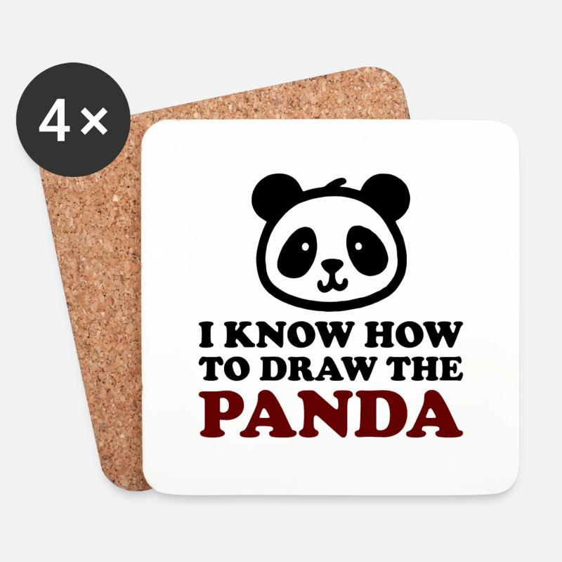 The Panda - Untersetzer (4er-Set) - Weiß
