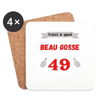 Voici à Quoi Ressemble Un Beau Gosse de 49 ans - Dessous de verre (lot de 4) - blanc - Devant