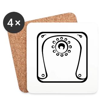 9 Kin Maya Mond BLK - Untersetzer (4er-Set) - Weiß - Vorne