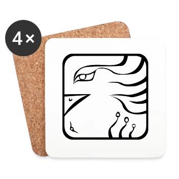 15 Kin Maya Aigle BLK - Dessous de verre (lot de 4) - blanc - Devant