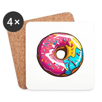 Donuts / Candy / Frosting / Dessert / Pastry - Coasters (set of 4) - white - Front