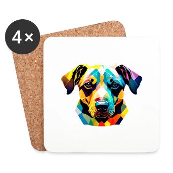 Chiot Chien Berger Allemand Propriétaire De Chien - Dessous de verre (lot de 4) - blanc - Devant