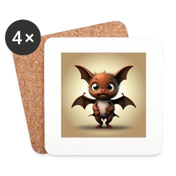 Happy Halloween cute bat scary funny spooky - Coasters (set of 4) - white - Front