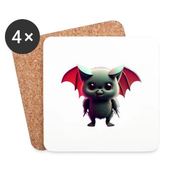 Happy Halloween cute bat scary funny spooky - Coasters (set of 4) - white - Front