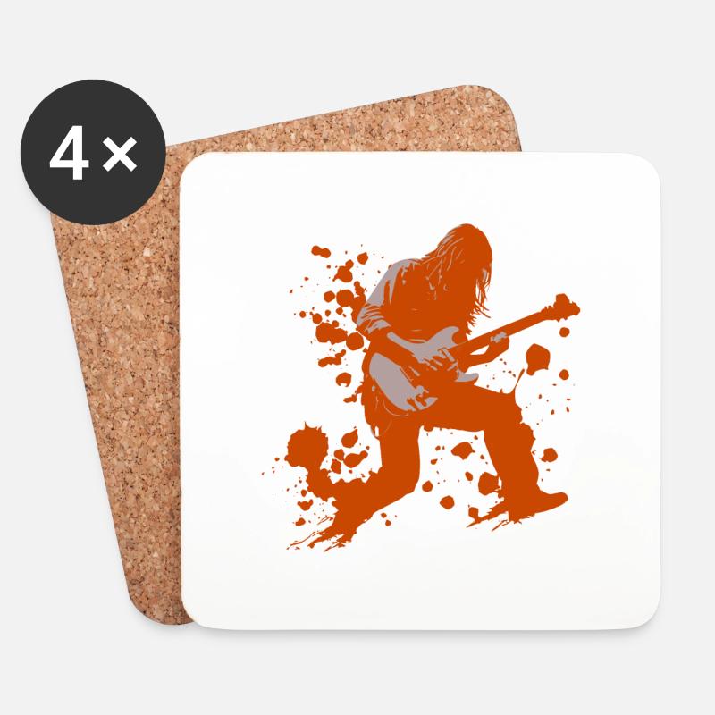 guitar player - Untersetzer (4er-Set) - Weiß