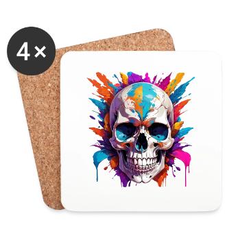 Skull - Untersetzer (4er-Set) - Weiß - Vorne