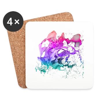 Splash paint color reinbow graffitti art colorfull - Coasters (set of 4) - white - Front