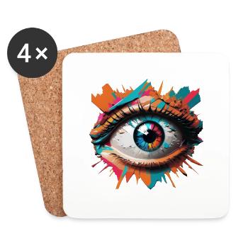 Deep Eye - Untersetzer (4er-Set) - Weiß - Vorne