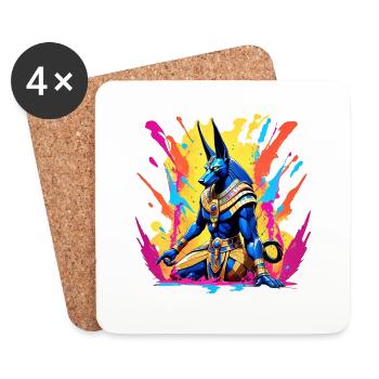 Anubis - Untersetzer (4er-Set) - Weiß - Vorne