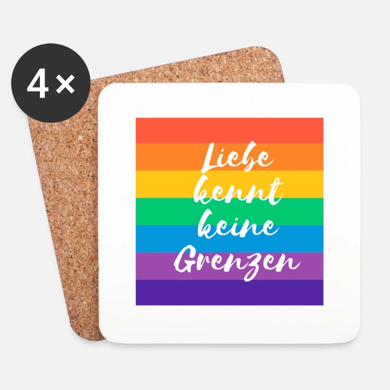 Liebe kennt keine Grenzen - Untersetzer (4er-Set) - Weiß
