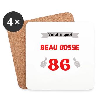 Voici À Quoi Ressemble Un Beau Gosse De 86 ans - Dessous de verre (lot de 4) - blanc - Devant