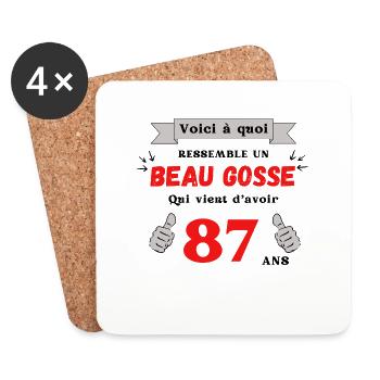 Voici À Quoi Ressemble Un Beau Gosse De 87 ans - Dessous de verre (lot de 4) - blanc - Devant