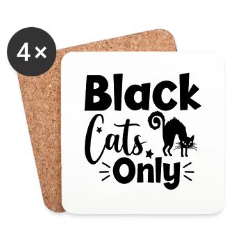 Black Cats Only - Untersetzer (4er-Set) - Weiß - Vorne