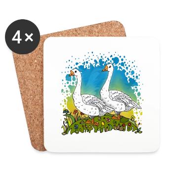 4619 - Coasters (set of 4) - white - Front