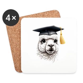 Baccalauréat Certificat de fin d’études supérieures Études d’alpaga - Dessous de verre (lot de 4) - blanc - Devant