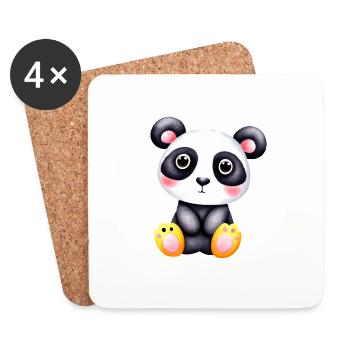 Panda Ours Mignon Pandas Animal Bébé Panda Design - Dessous de verre (lot de 4) - blanc - Devant
